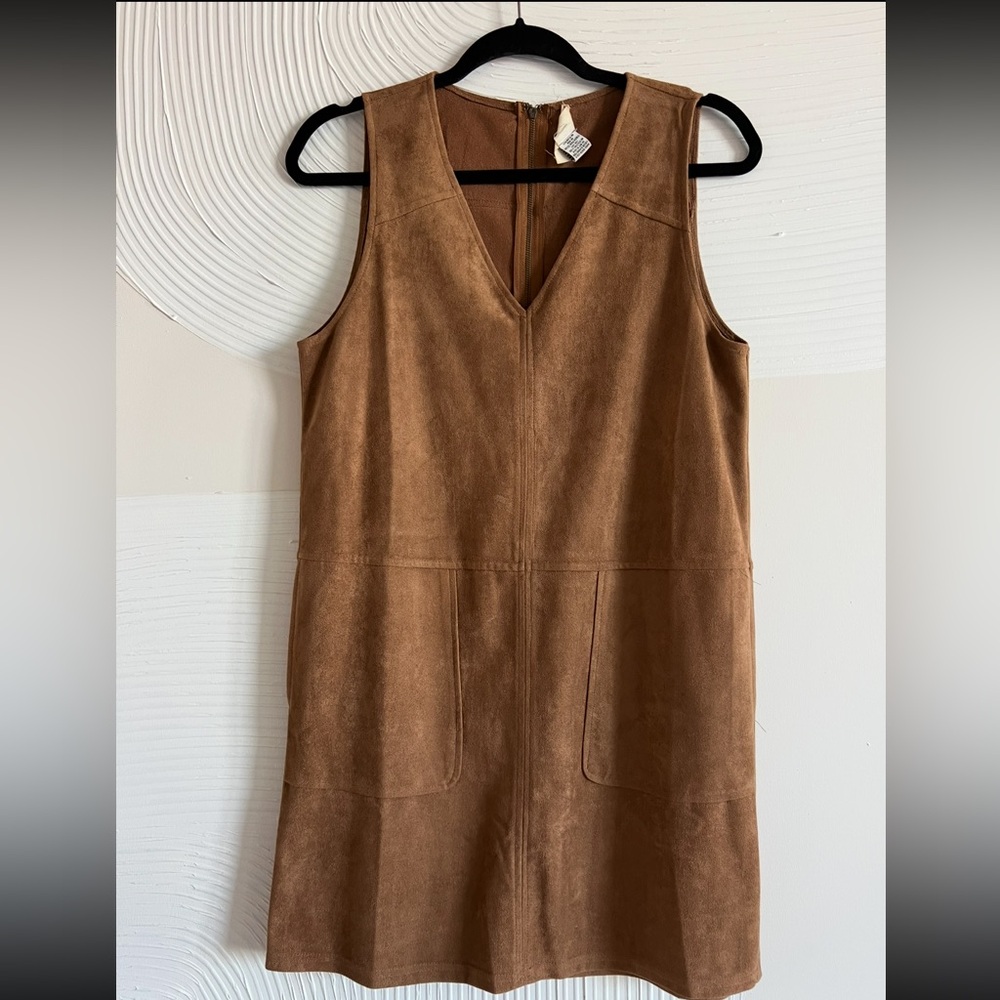 Ya Ya Club Brown V-Neck Mini Dress